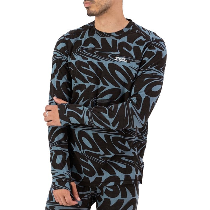 

Базовый слой из мериносовой шерсти Cascade с длинными рукавами - мужской Mons Royale, Signal Lost Goblin Blue