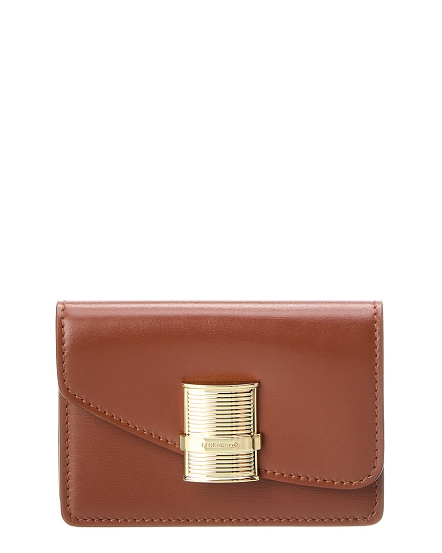 

Кожаный футляр для карт Ferragamo Fiamma Salvatore Ferragamo, коричневый