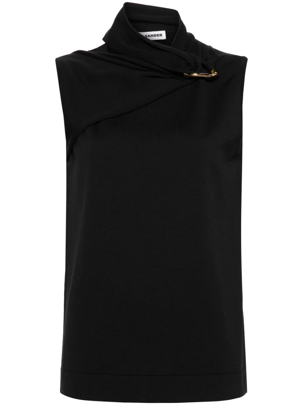 

Декорированный трикотажный топ JIL SANDER, черный