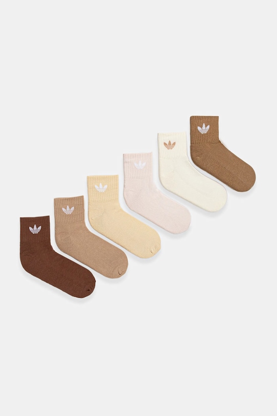 

Носки Adidas Originals Mid Ankle Socks 6 Pairs, бежевый/коричневый