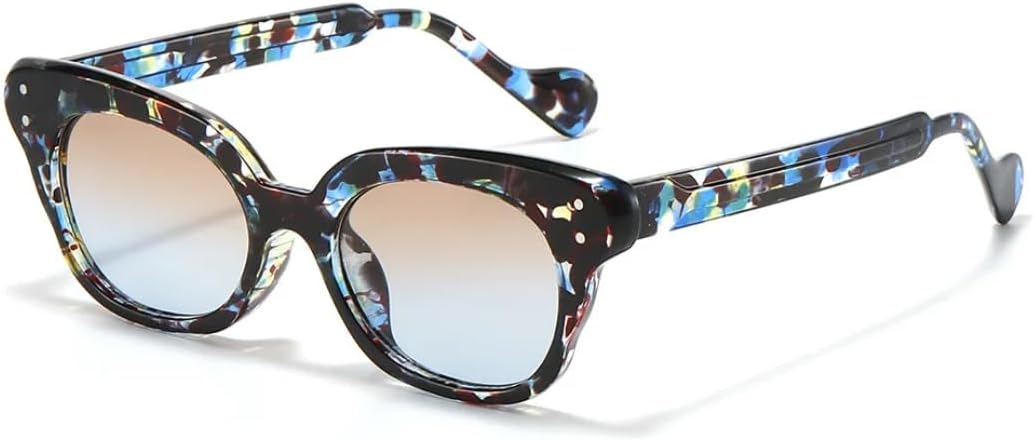 

Роскошные солнцезащитные очки «кошачий глаз» в черепаховой оправе с градиентным переходом цвета, женские и мужские, с защитой от УФ-излучения UV400 TOIPASTN, Blue Leopard