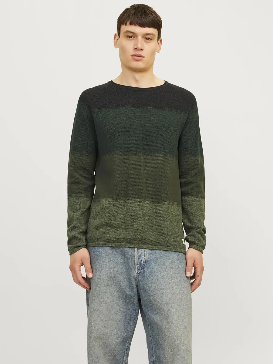 

Свитер с круглым вырезом Jack & Jones "JJEHILL KNIT CREW NECK NOOS", зеленый