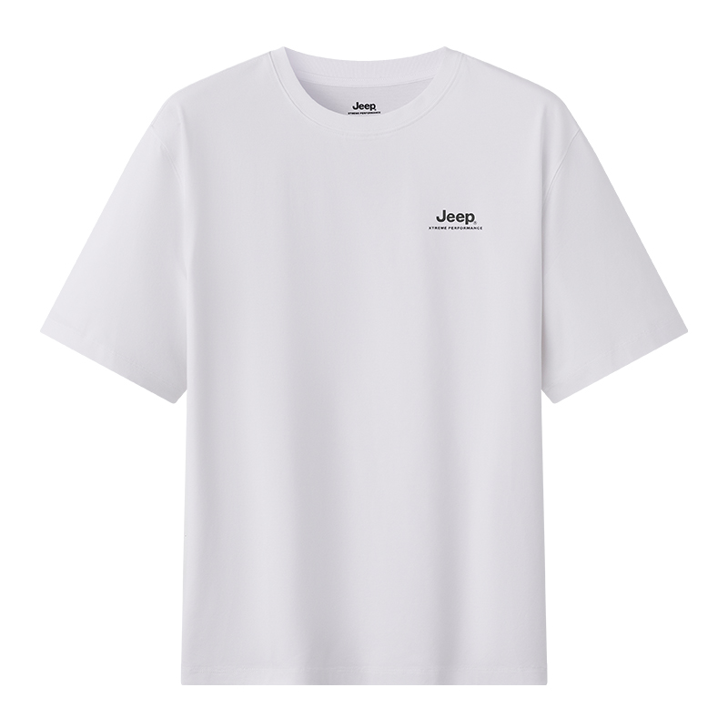 

Футболка мужская с круглым вырезом тонкая прямая посадка Jeep, cloud белый