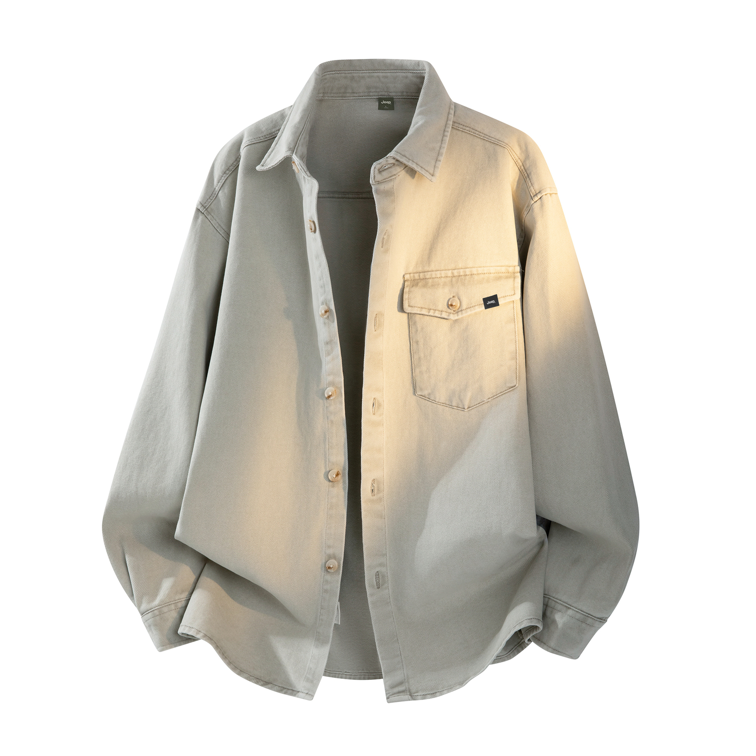 

Рубашка Lifestyle Unisex Lapel Thin Workwear Jeep, cyan белый