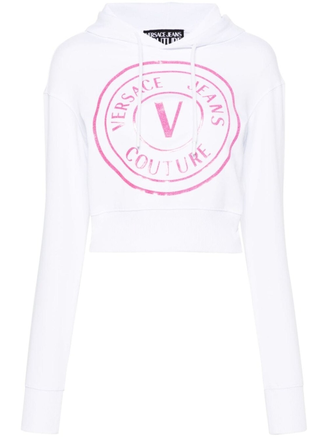 

Versace Jeans Couture укороченное худи с логотипом, белый