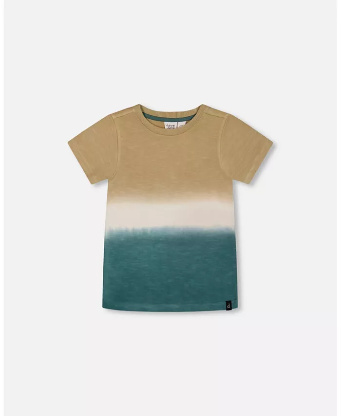 

Футболка с коротким рукавом для мальчиков Gradient Beige And Teal - Toddler|Child Deux par Deux, коричневый/бежевый