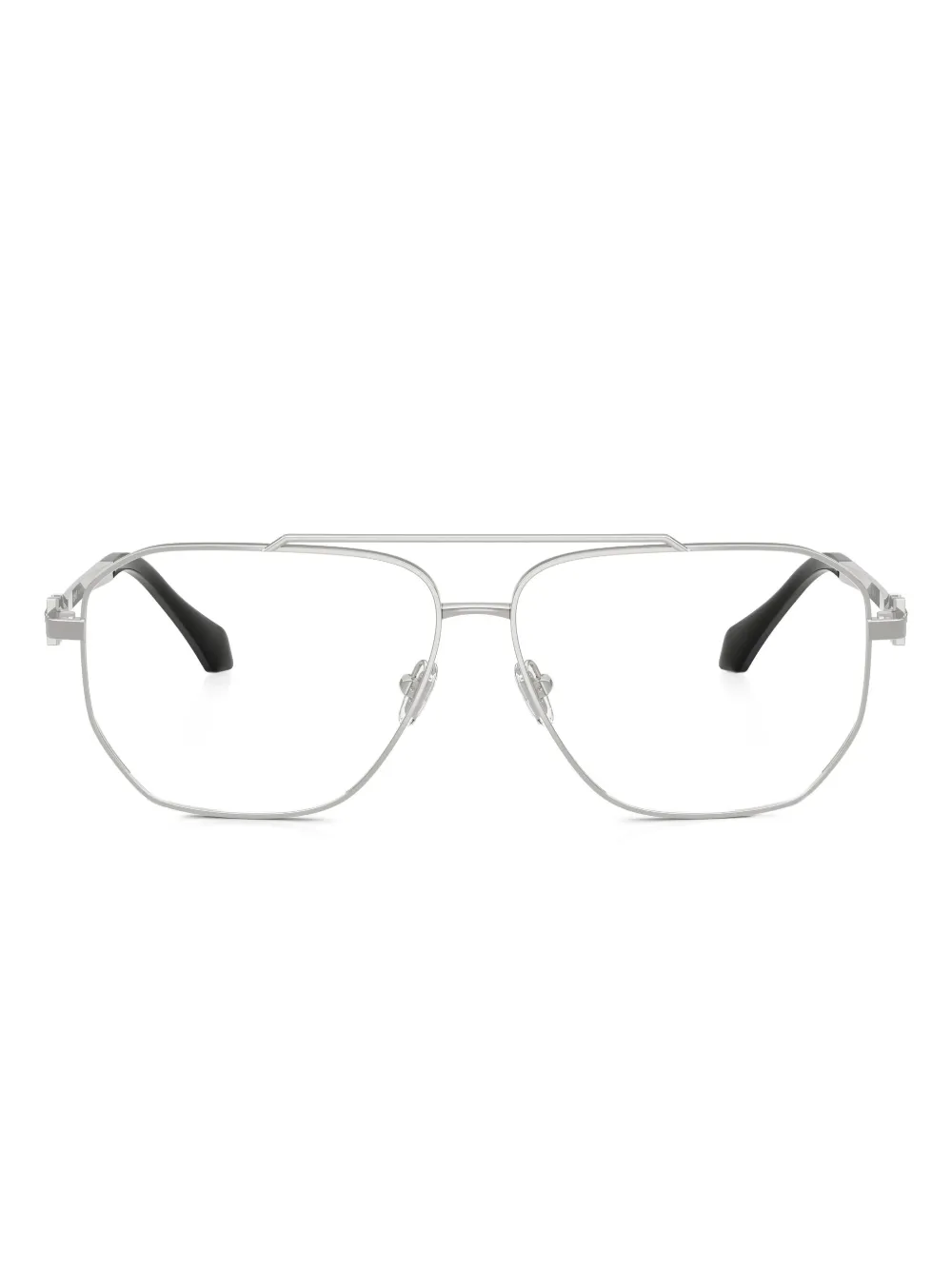 

Очки в геометрической оправе Versace Eyewear, серебяный