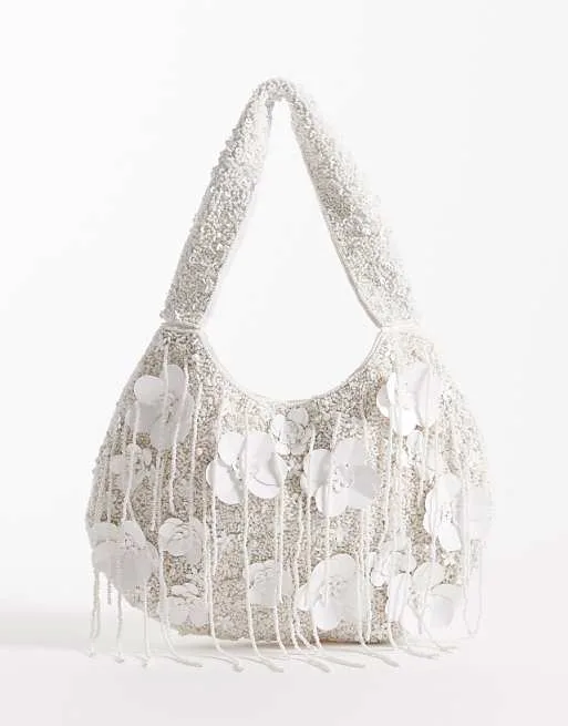 

Белая сумка-саквояж с 3D-цветочным декором True Decadence