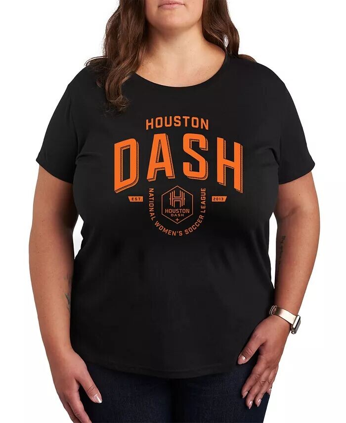 

Футболка большого размера с круглым вырезом и принтом Houston Dash Hybrid Apparel, черный