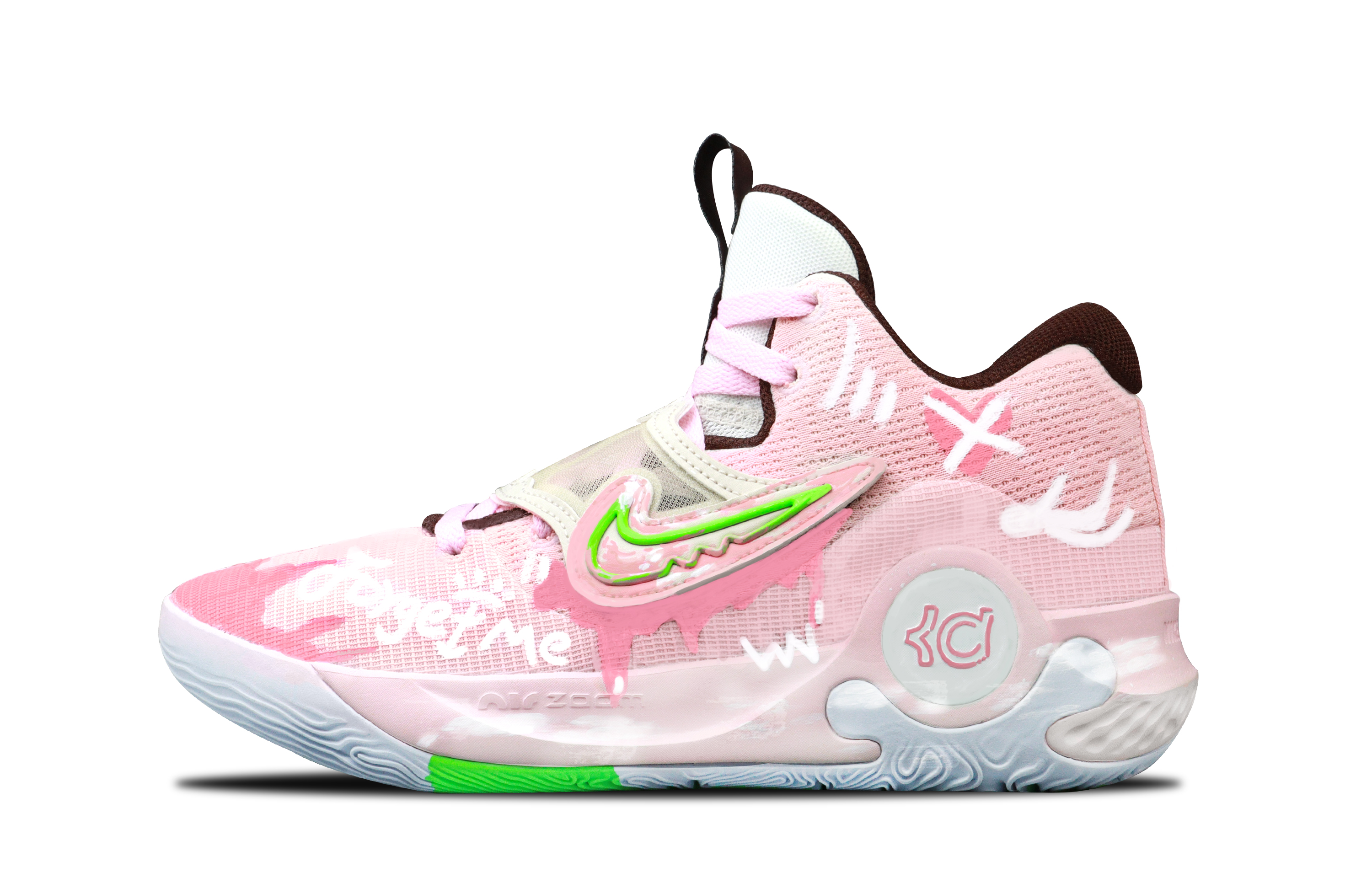

Nike Баскетбольные кроссовки KD Trey 5 X Flowing Cloud Love с низким верхом, противоскользящие, износостойкие, мужские, розовые