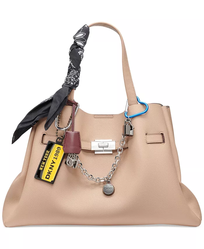 

Бархатная сумка-сатчел Bryar Large с декоративными элементами DKNY, коричневый
