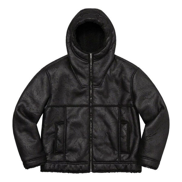 

Куртка faux shearling hooded jacket 'black' Supreme, черный