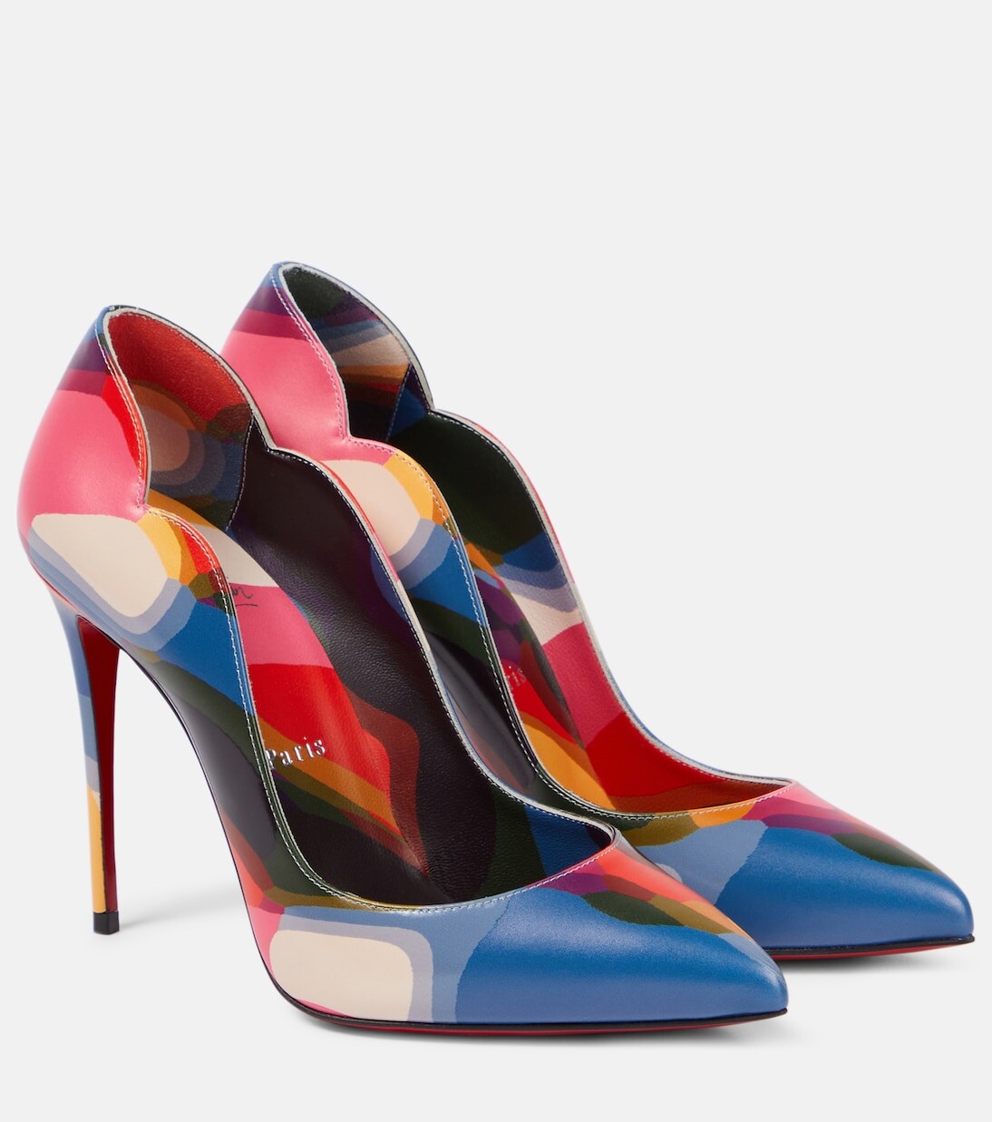 Кожаные туфли hot chick 100 с принтом Christian Louboutin, мультиколор