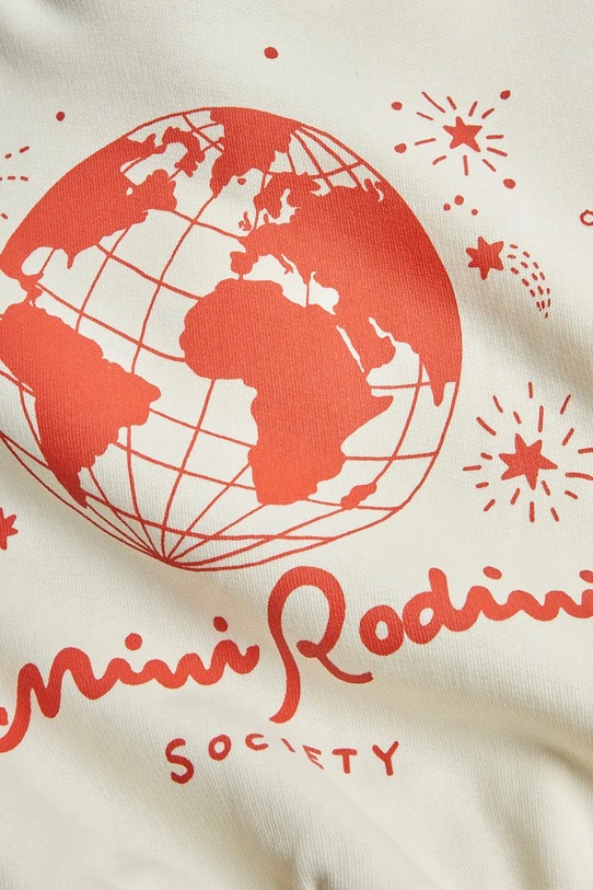 Детская хлопковая толстовка Society Mini Rodini, бежевый — фото 3