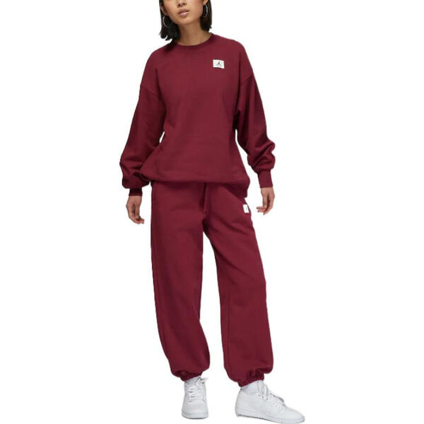 Толстовка (WMNS) Air Jordan Flight Fleece Crew 'Claret', цвет claret — фото 2