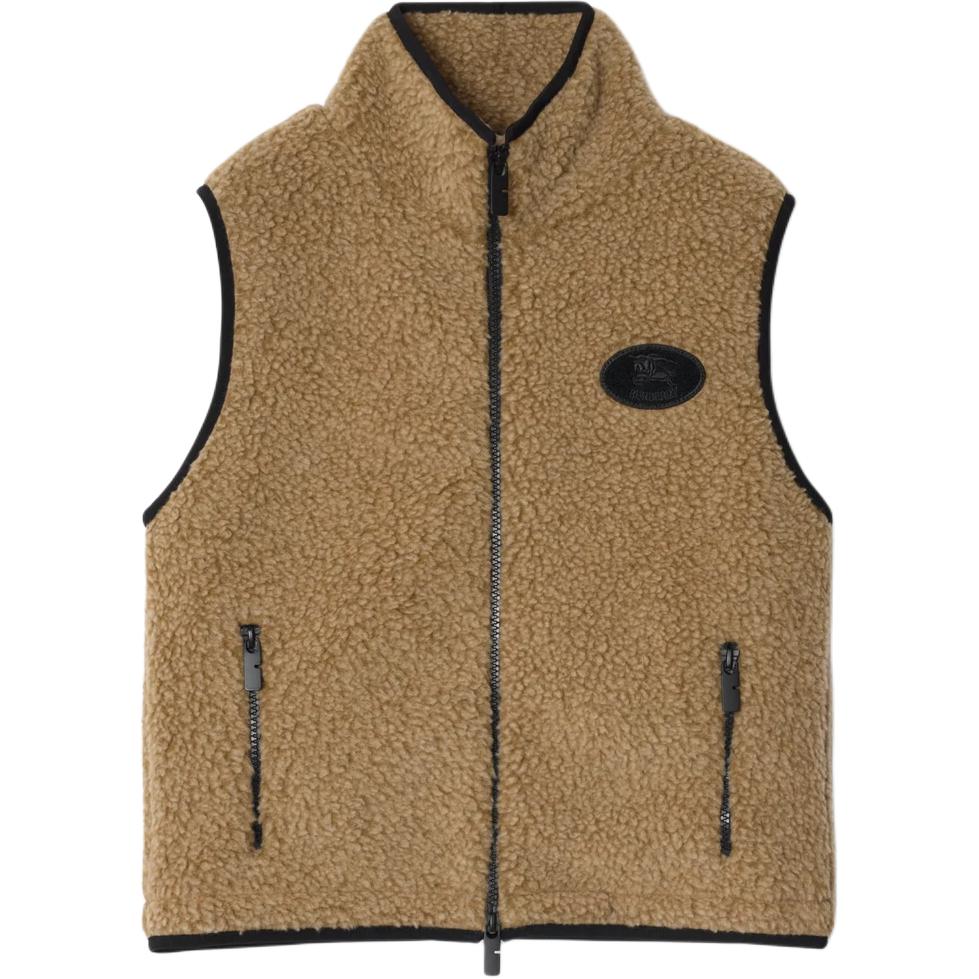 

Burberry Короткая флисовая жилетка, Brown