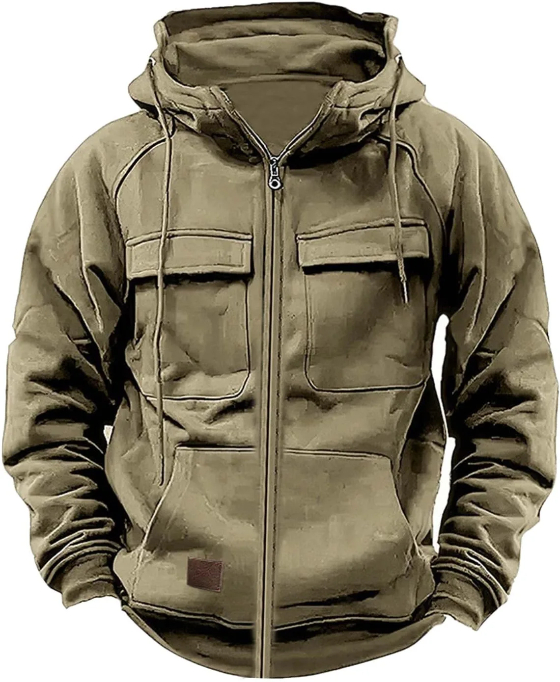 

Мужская худи на четверть молнии Y2k с длинными рукавами и карманом