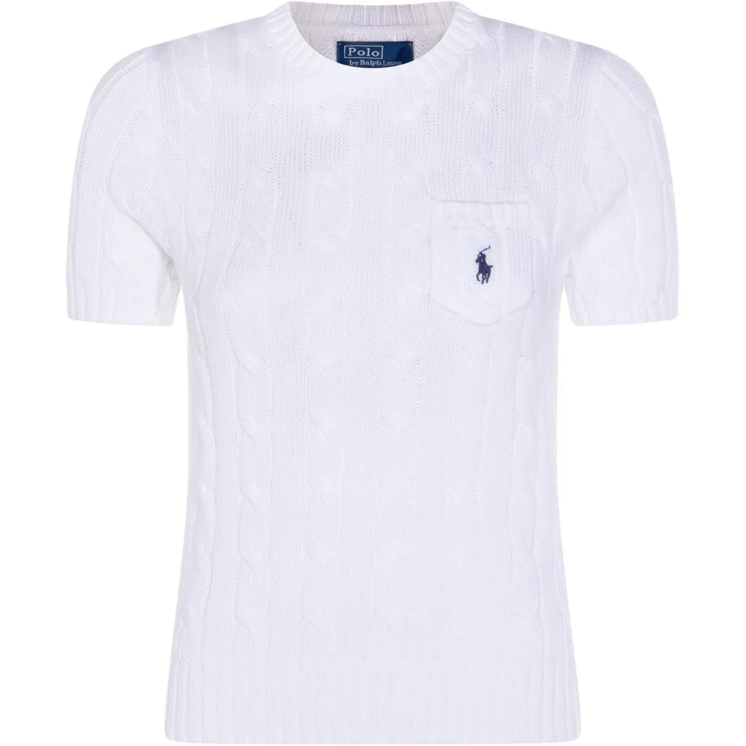 Джемпер с коротким рукавом и круглым вырезом Polo Ralph Lauren, White