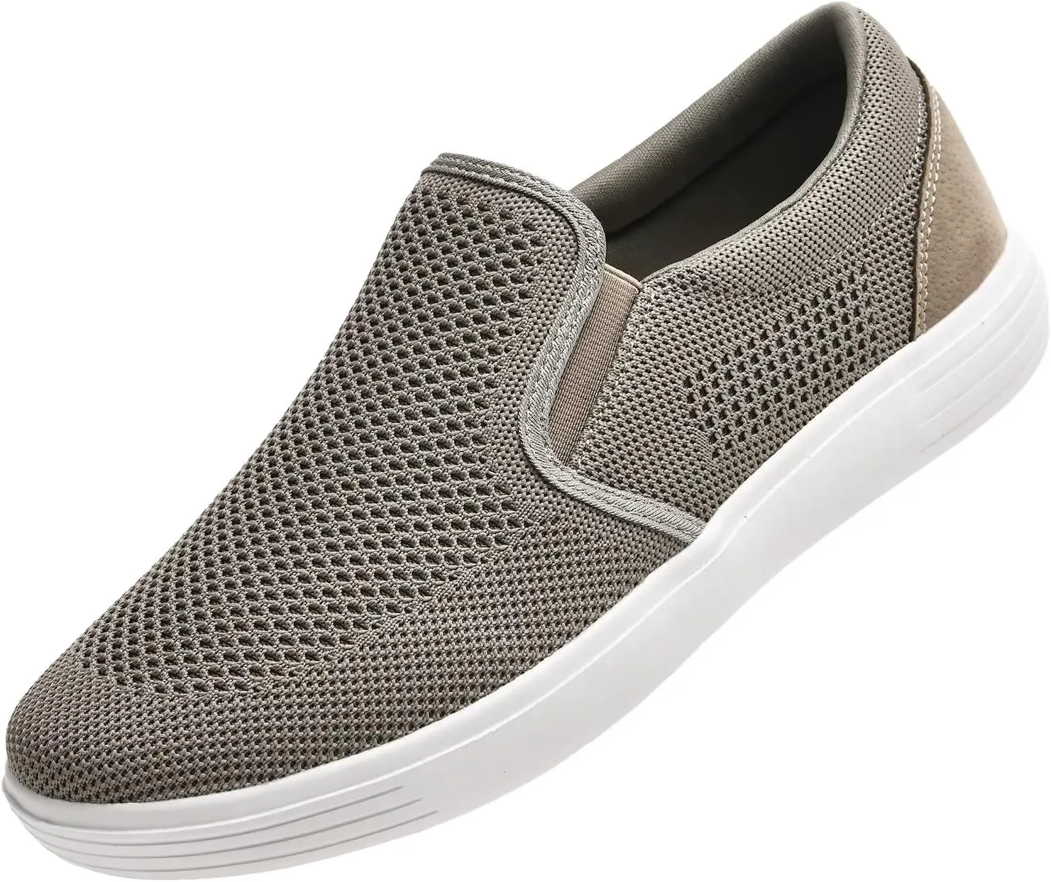 

Мужские слипоны konhill - повседневные трикотажные лоферы, кроссовки для ходьбы, вождения, работы с памятью формы и подошвой из пены для скейтборда, хаки