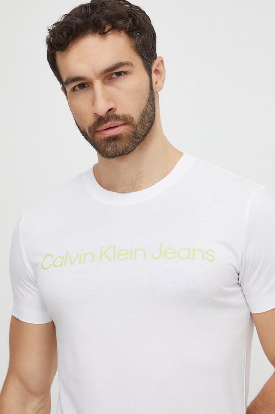 

Хлопковая футболка Calvin Klein Jeans, белый