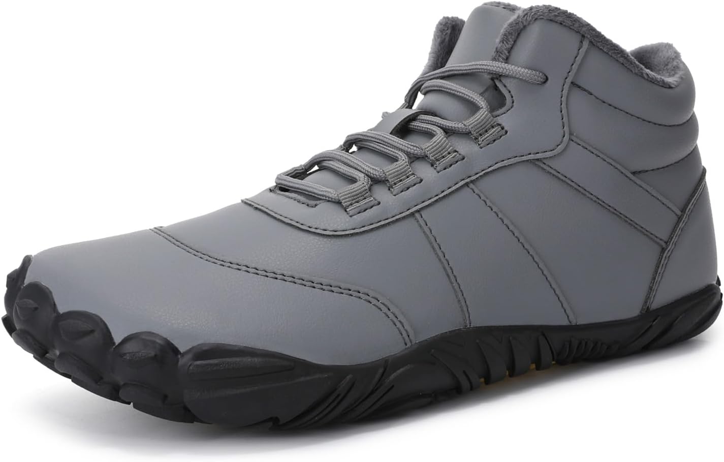 

Мужские кроссовки для туризма и кемпинга, утепленные плюшевые с хлопком, нескользящие зимние походные ботинки Generic, серый
