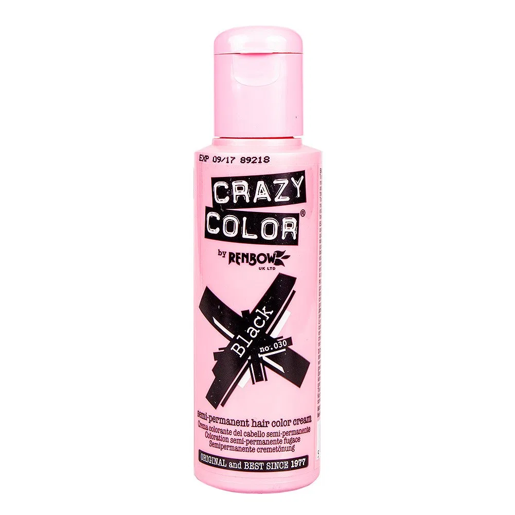 Полуперманентная краска для волос Crazy Colour 100 мл, черная Crazy Color, Black — фото 2