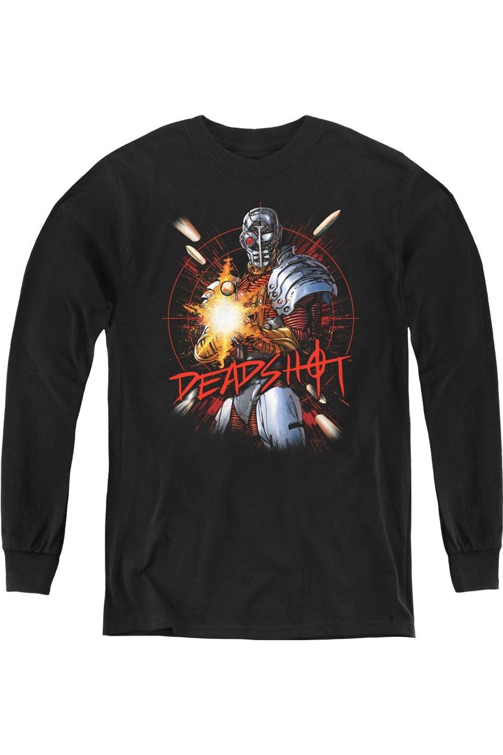 

Футболка с длинным рукавом "Лига справедливости Америки" Deadshot для молодежи Gildan, черный