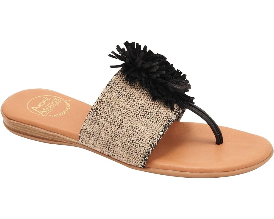 Сандалии Andre Assous Novalee Featherweight Sandal, цвет Black/Beige