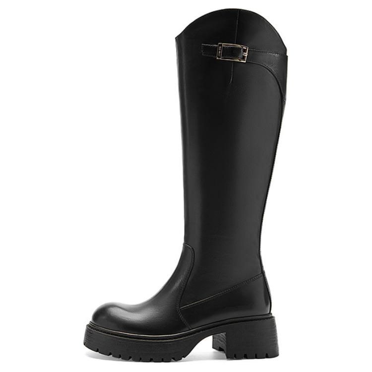 Сапоги женские черные, высота 5 см NINE WEST, Black (Fleece-Lined)