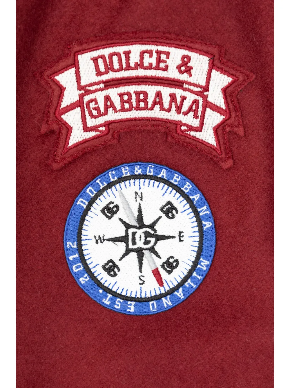 Бомбер на молнии с нашивкой-логотипом Dolce & Gabbana Kids, красный — фото 3