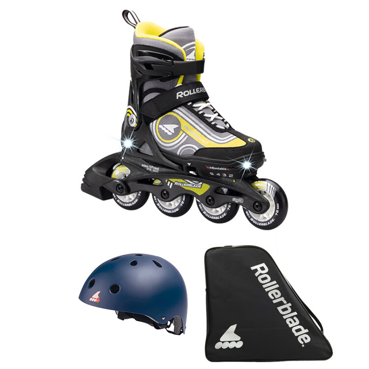 

RollerBlade Детские роликовые коньки для начинающих, черно-желтые, размер L (36.5-40.5 см)