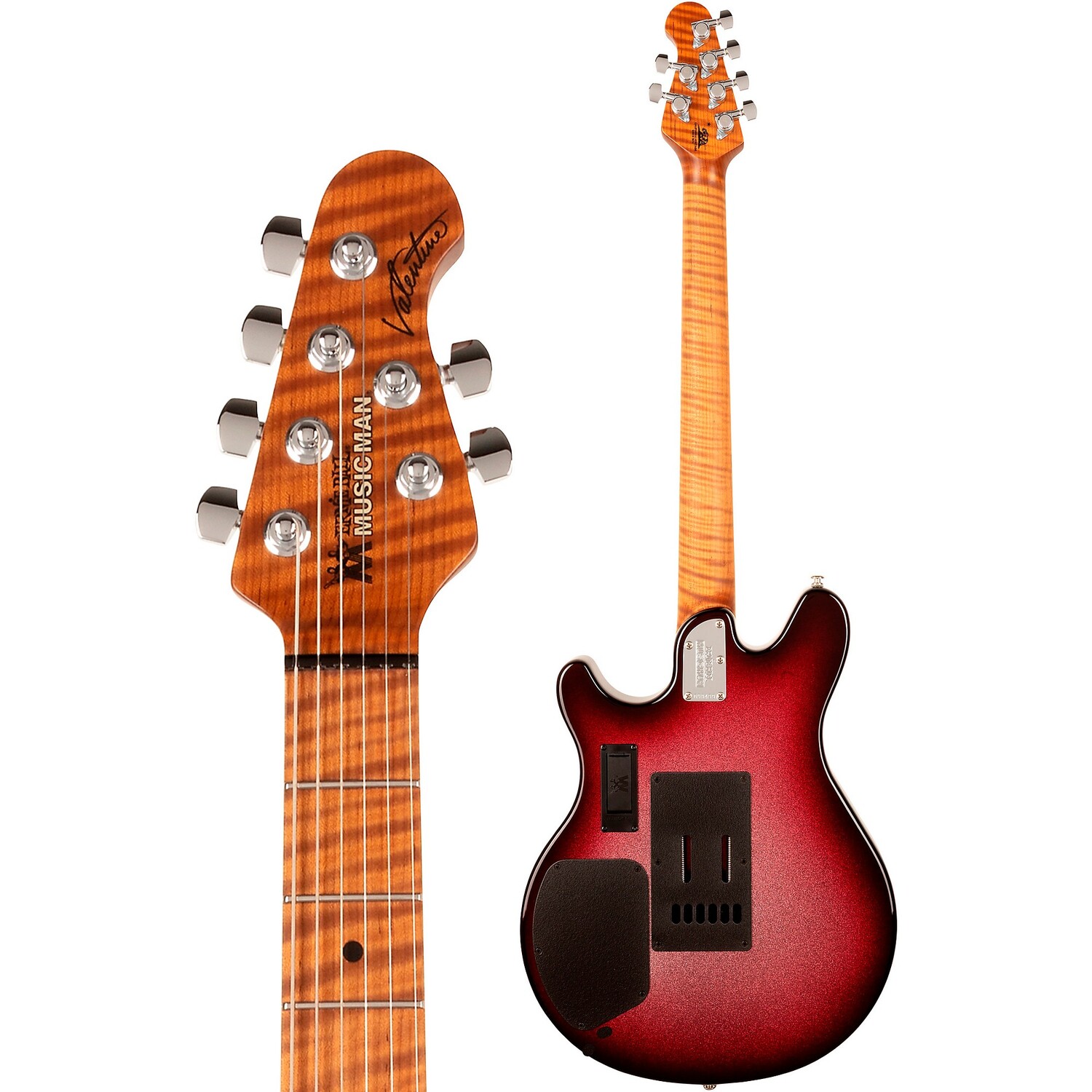 

Эрни Болл Music Man Valentine Tremolo Электрогитара Maroon Sparkle Burst