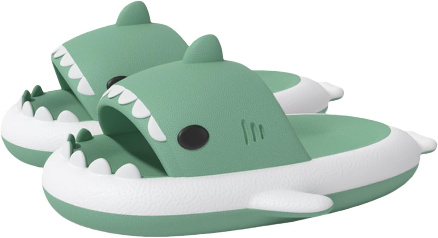 

Оригинальные шлепанцы с акулой, новые милые шлепанцы с радужной акулой для взрослых, шлепанцы с акулой с звездным градиентом, унисекс Generic, белый