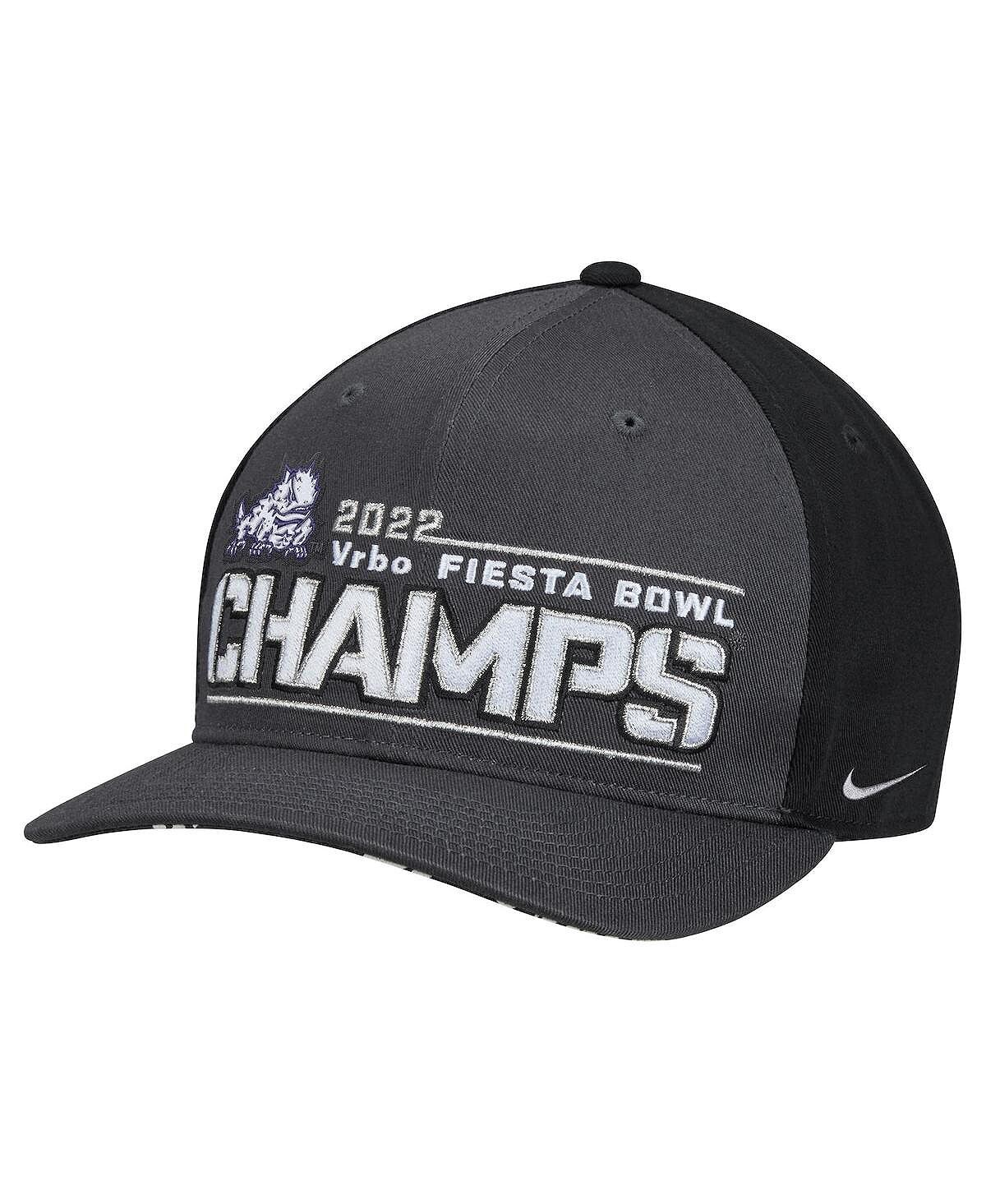 

Мужская черная бейсболка TCU Horned Frogs College Football Playoff 2022 Fiesta Bowl Champions, раздевалка CL99 Nike