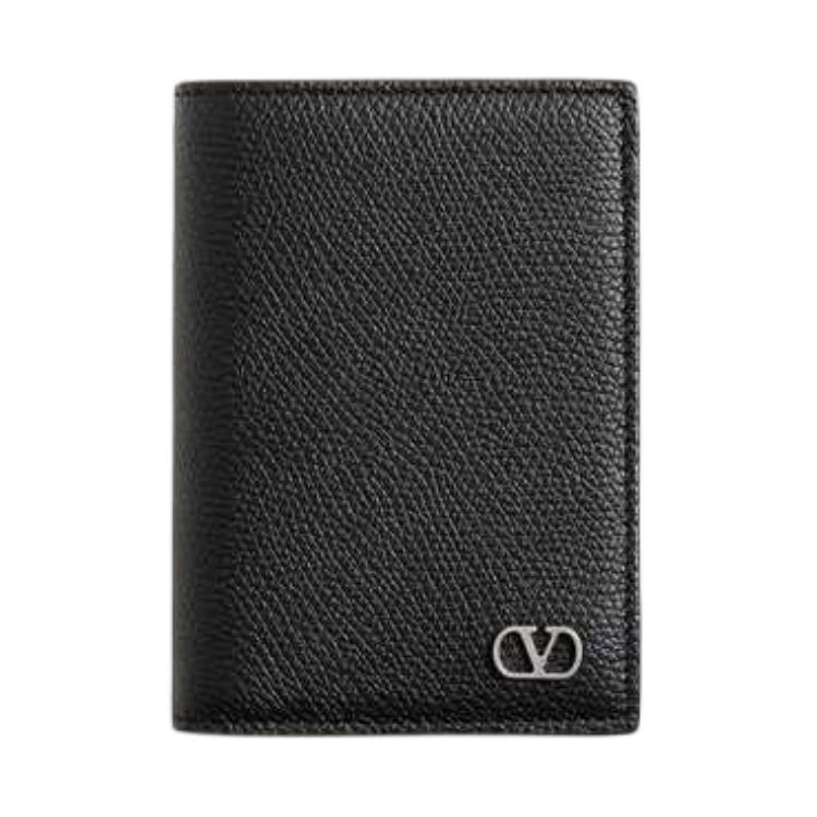 

Valentino Кожаный визитник мужской черный Cow Leather