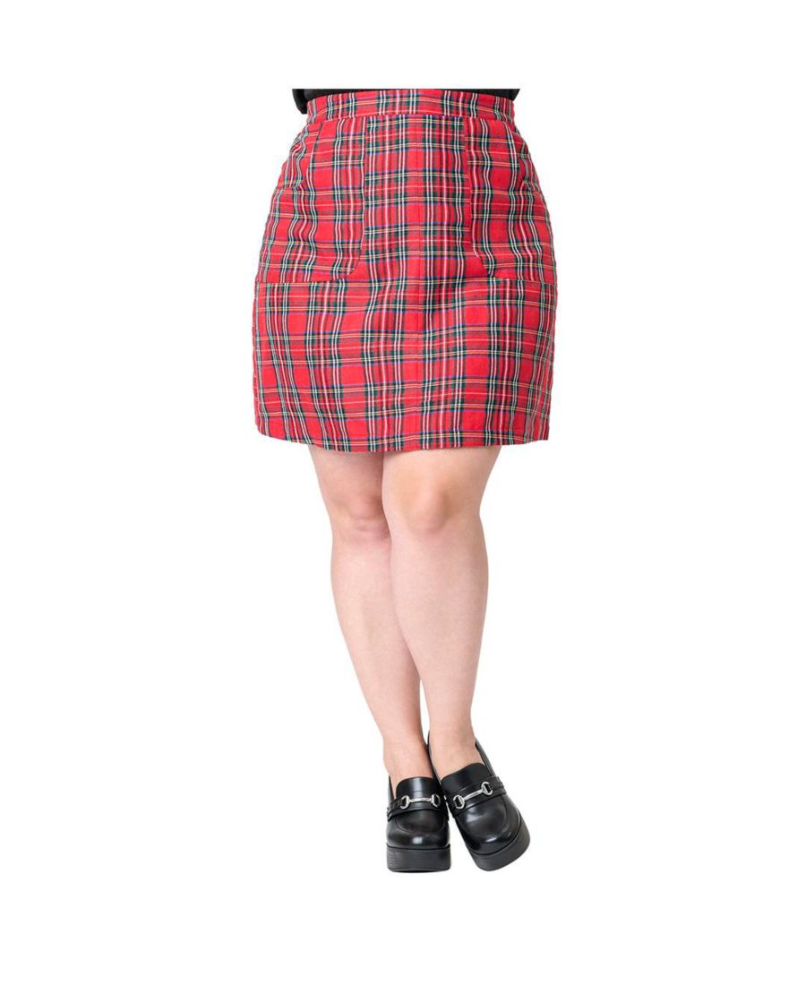 

Мини-юбка А-силуэта больших размеров Smak Parlour, Red