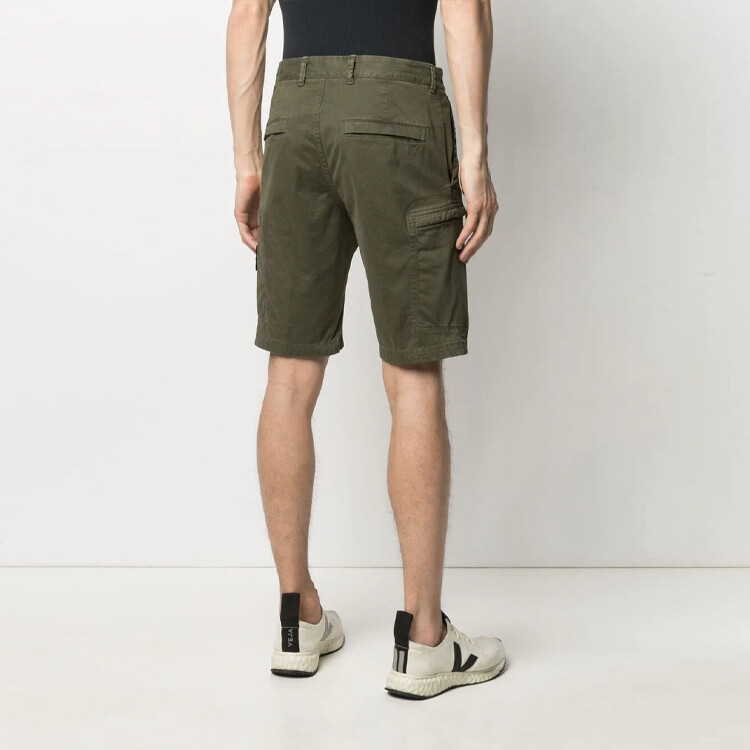 Повседневные шорты мужские оливковые Stone Island, оливковый — фото 4
