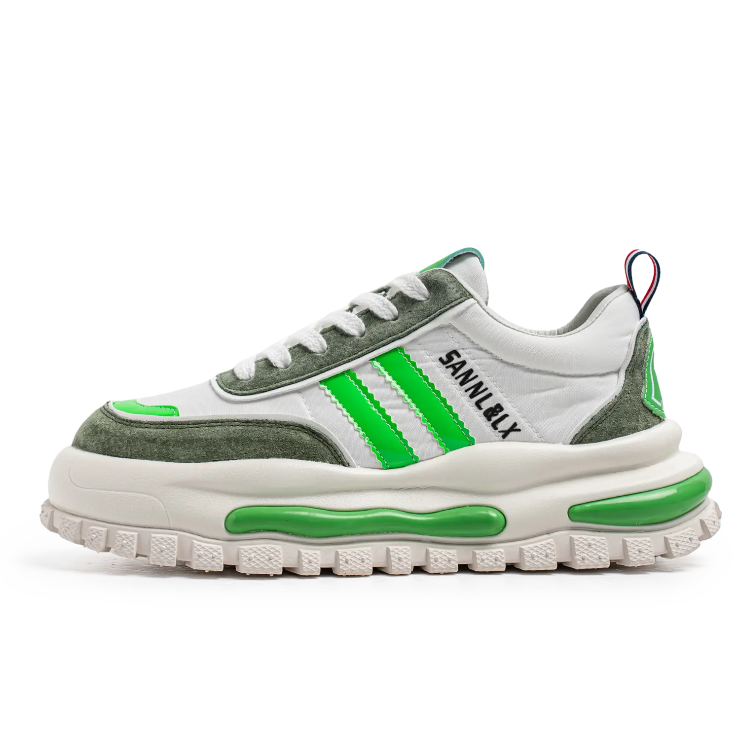 

Qiandongmeili Мужские низкие повседневные кроссовки бело-зеленые, цвет White Green