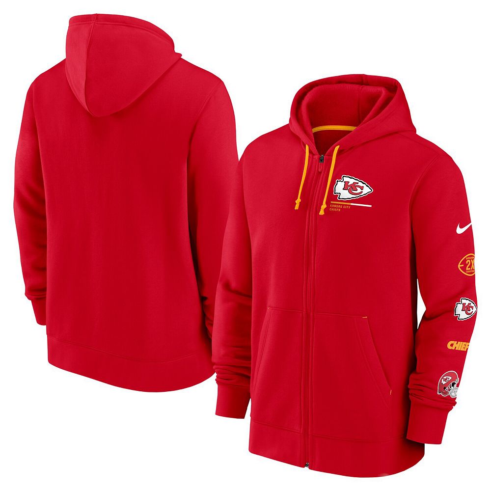 

Мужская худи с молнией во всю длину Nike Red Kansas City Chiefs Surrey, цвет Chf Red