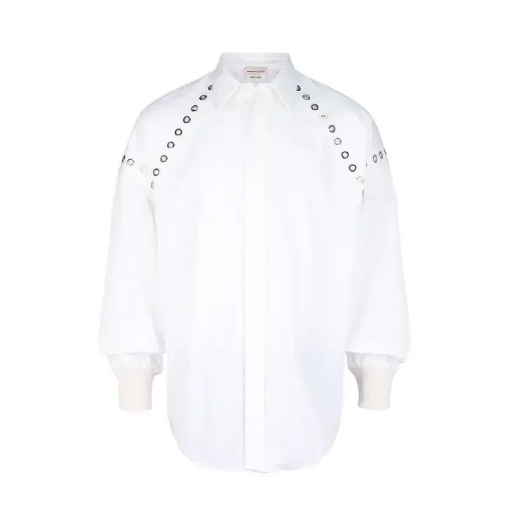 Рубашка Alexander McQueen с люверсами и пуговицами, белая