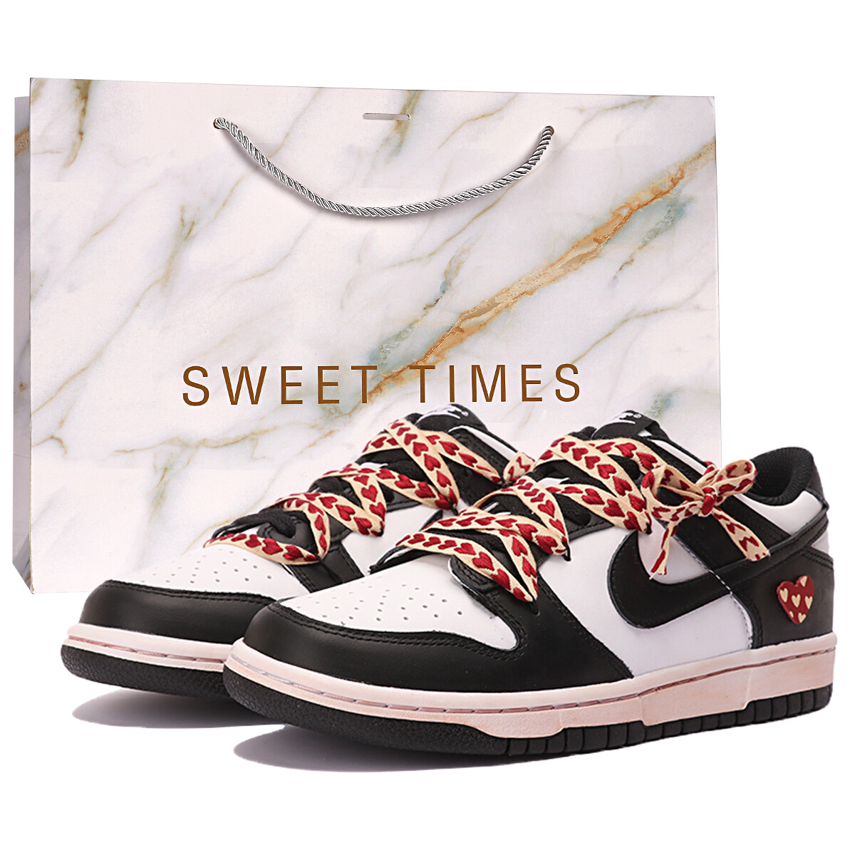 

Кроссовки Nike Dunk Skateboard Shoes Women's Low-Top Black White, Черный, Кроссовки Nike Dunk Skateboard Shoes Women's Low-Top Black White