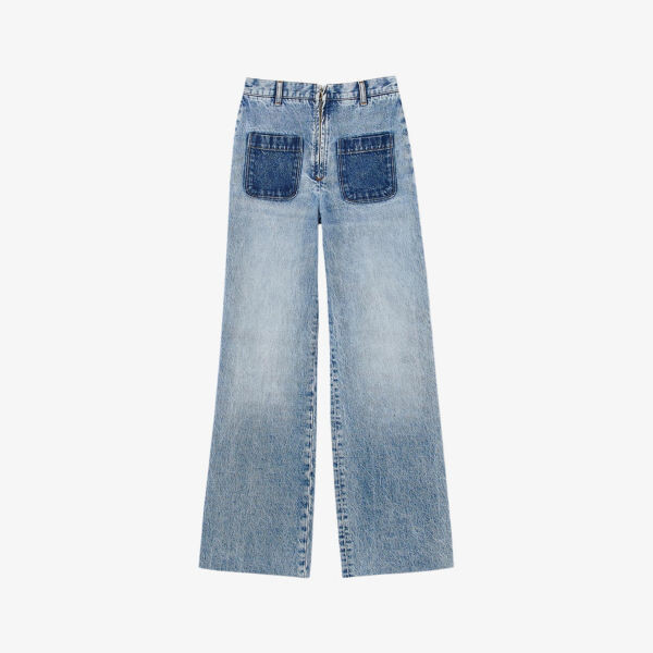 

Расклешенные джинсы с высокой посадкой Sandro, синий