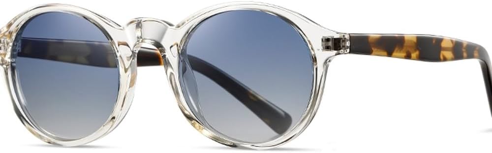 

Солнцезащитные очки в круглой оправе UV400 для женщин, ретро-стиль, ацетат, поляризованные, для мужчин, для вождения, унисекс, зеленые и коричневые WNCKSQ, Clear Pattern Blue