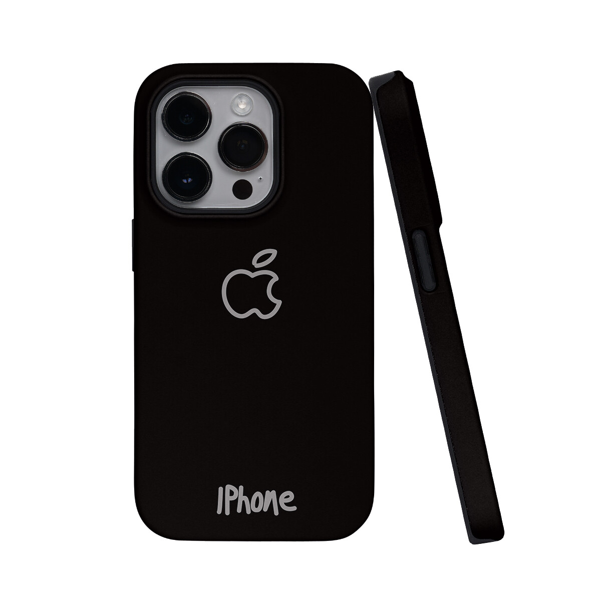 

Чехол для телефона Keshami, Thick line apple on black background half pack