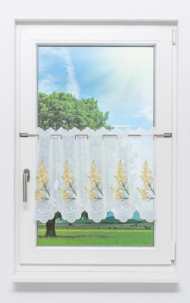 

Панельная штора от Plauener Spitze - Blossom Dreams (Ш х В) 208.00см*45см Желтый/бледно-желтый