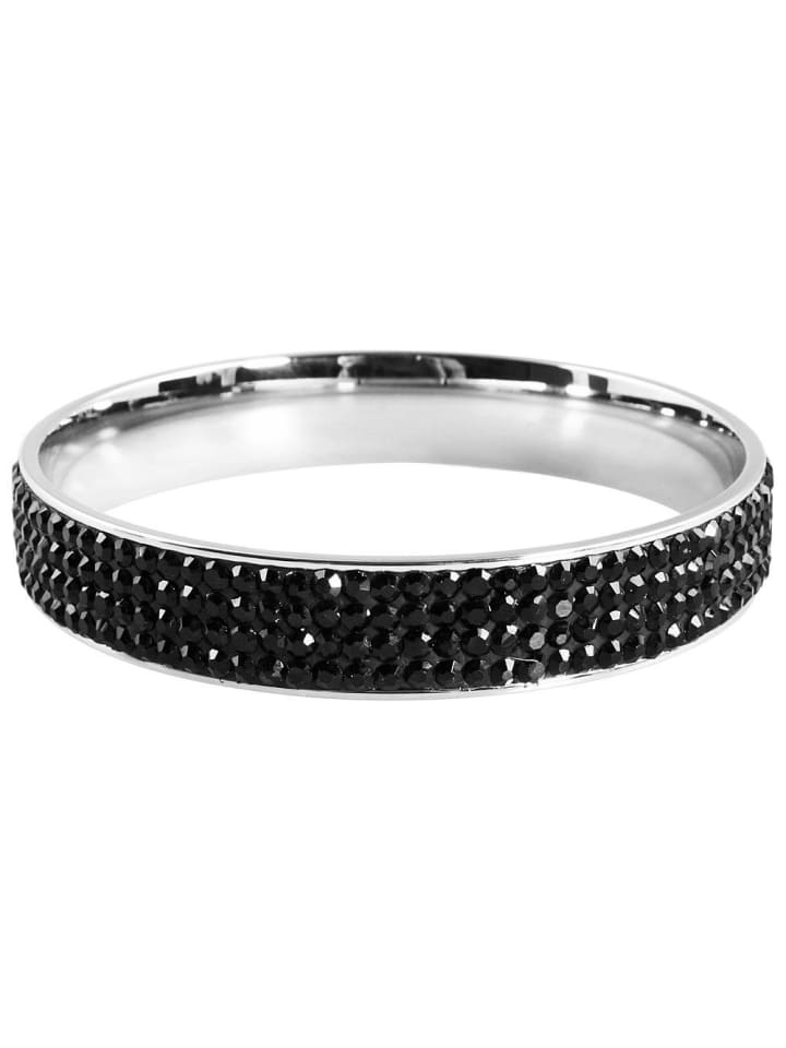 

Adeliás Женский браслет - браслет из нержавеющей стали с кубическим цирконием, диаметр 6,8 см, серебристый