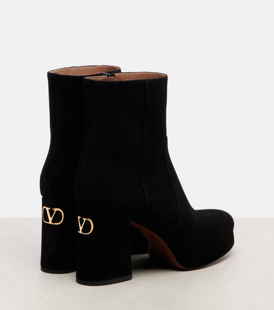 Ботильоны Fawcette 90 на платформе из замши Valentino Garavani, Nero — фото 2