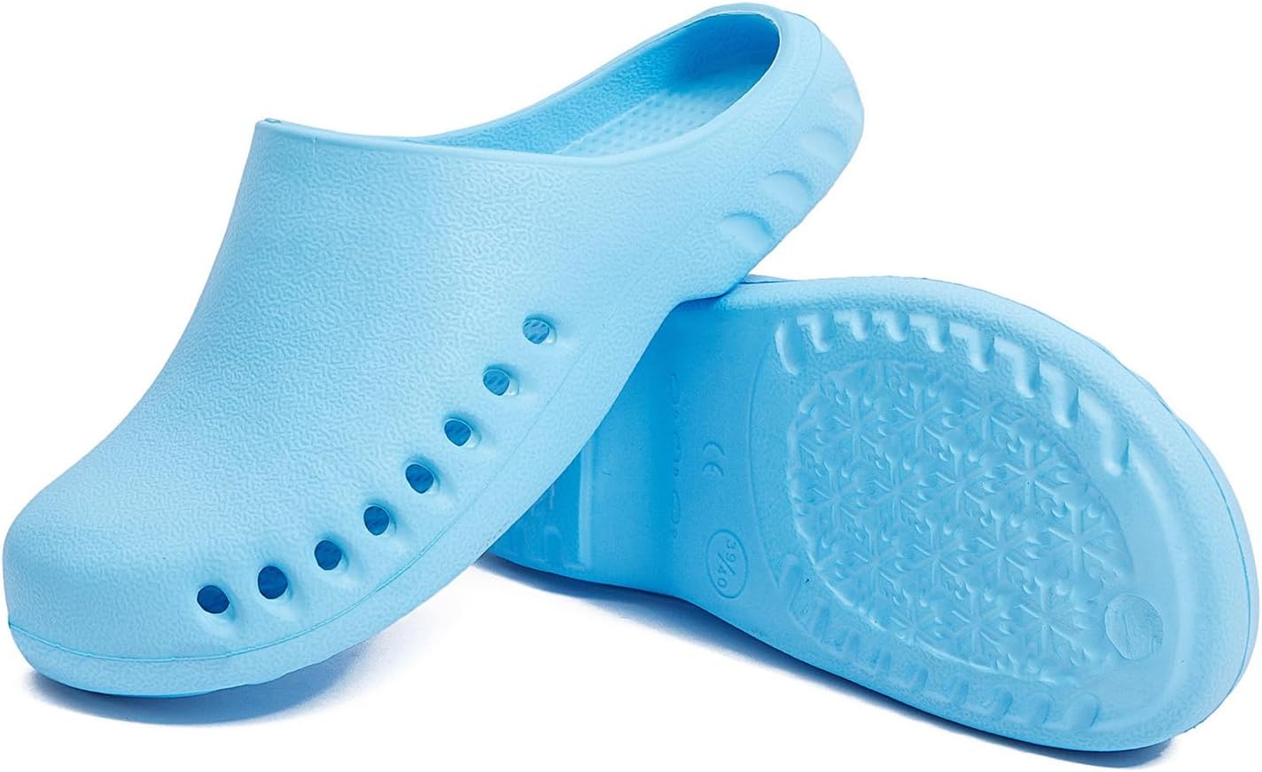 

Рабочие сабо с поддержкой свода стопы, дышащие нескользящие кухонные тапочки для операционных, медсестер, врачей, садоводов, ресторанов и механиков, мягкие тапочки-шлепанцы для поваров для женщин и мужчин Shuyo, небесно-голубой