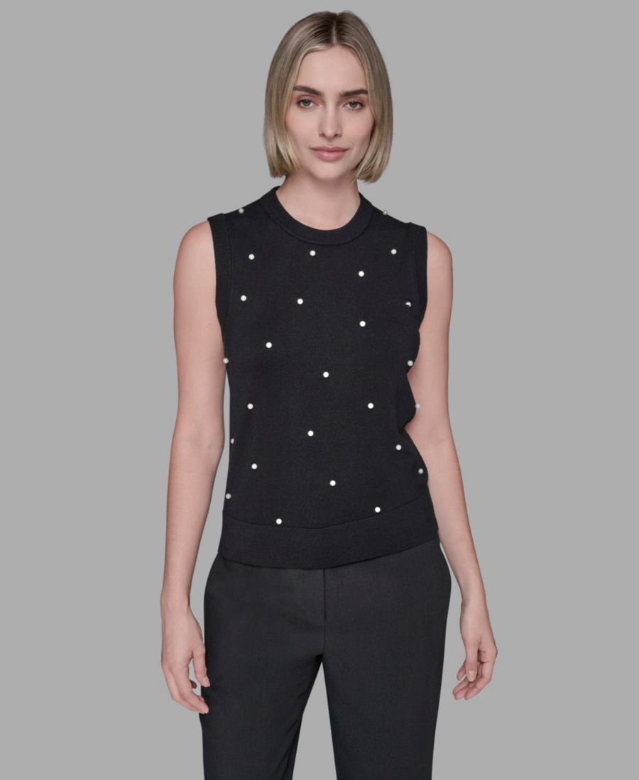 

Женская блузка с круглым вырезом KARL LAGERFELD PARIS, Black