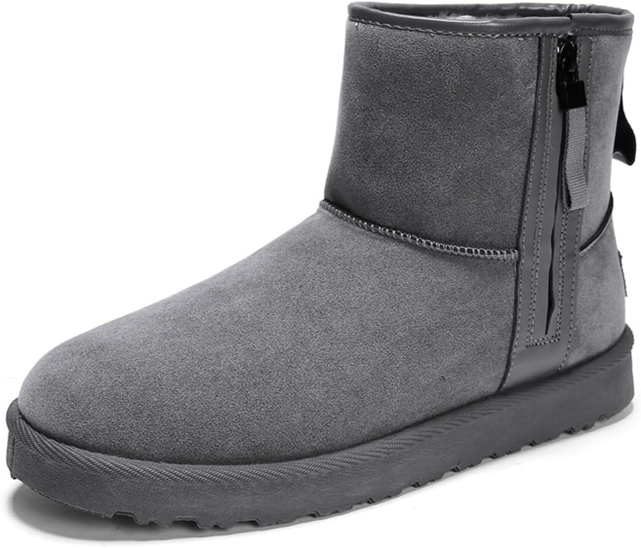 

Мужские зимние ботинки на меховой подкладке Khwfjas, плюшевые теплые ботинки на молнии, снегоступы, устойчивые к холодной погоде, удобные и стильные для зимних приключений и повседневной носки, серый